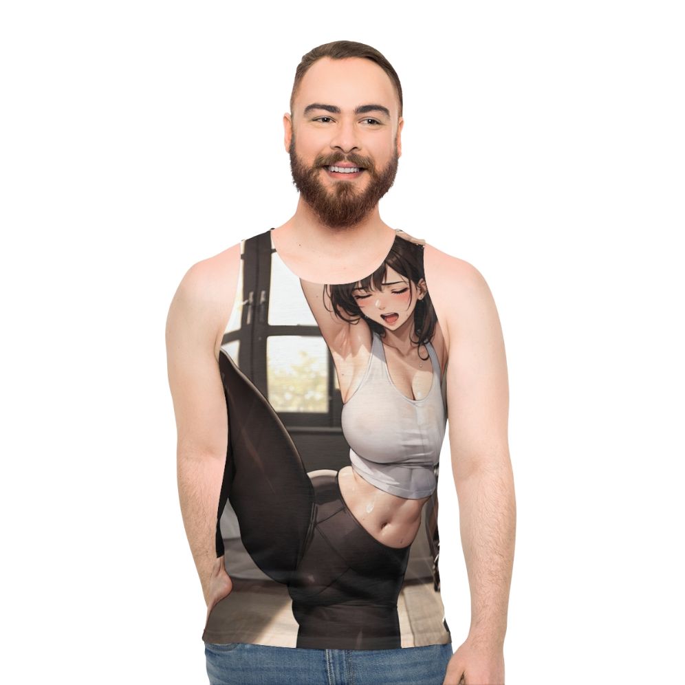 Unisex anime-inspired yoga tank top
