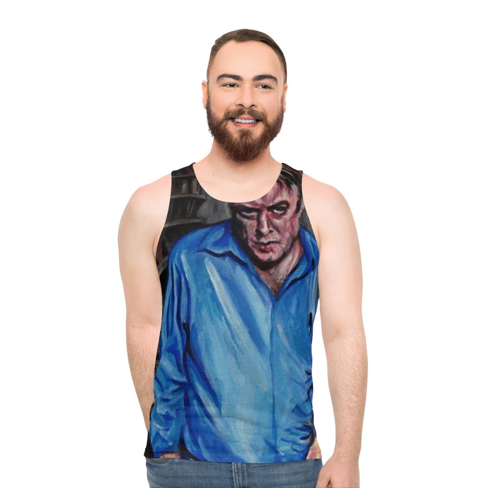 Unisex atheist tank top with 'The Hitch' design