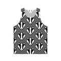 Unisex badger themed tank top with grey and black design