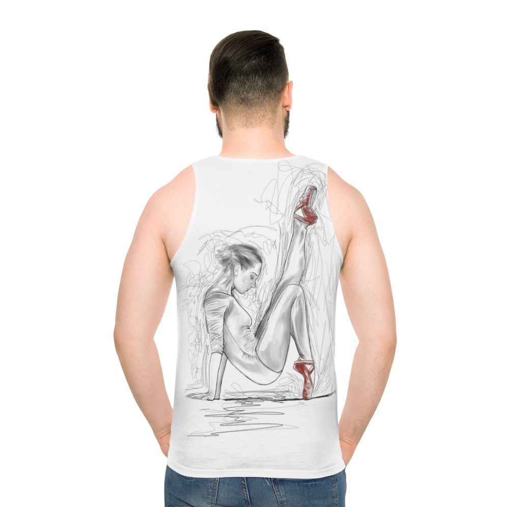 Unisex ballet dancer red shoes tank top