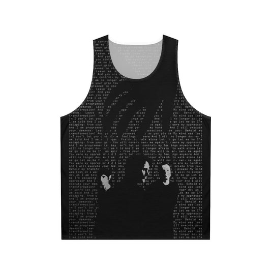 Unisex tank top with band merchandise design