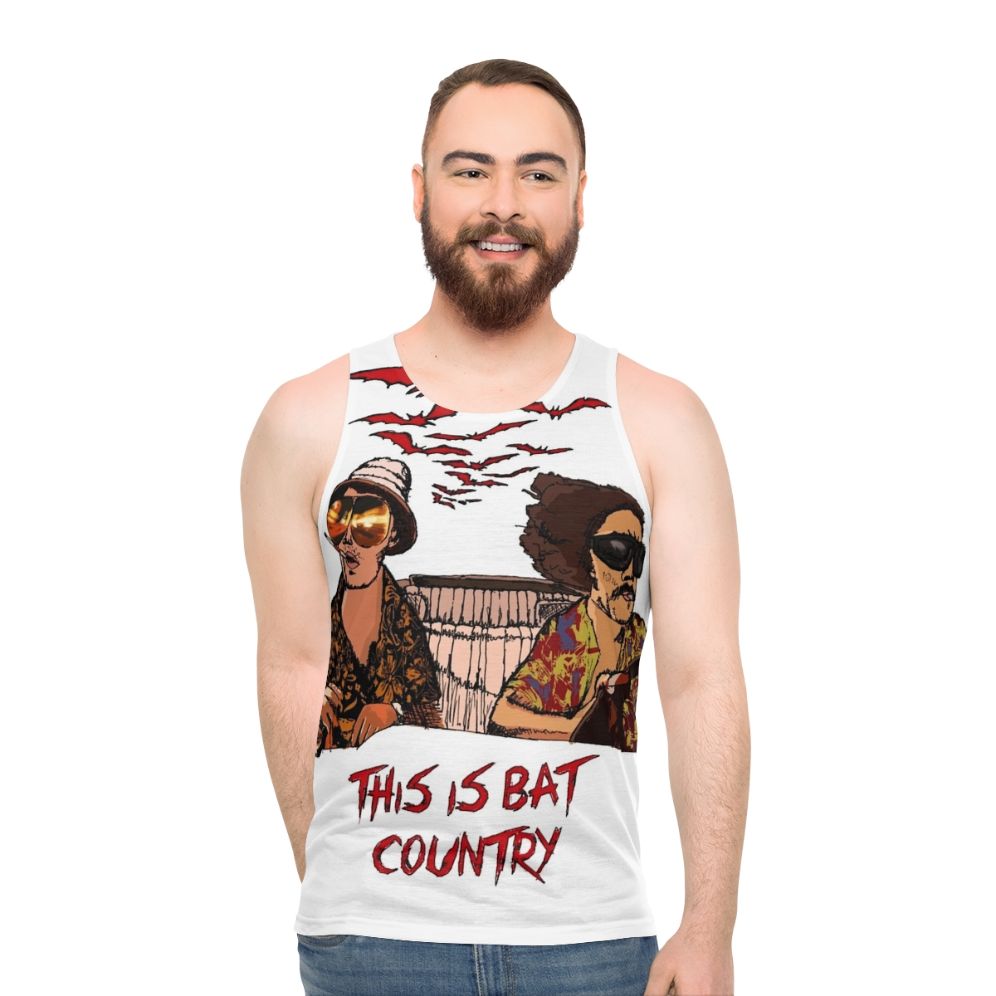 Unisex "Bat Country" tank top featuring a psychedelic design