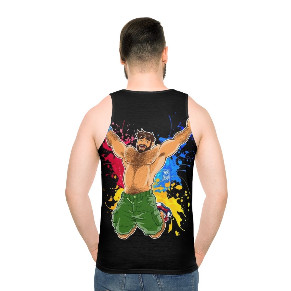 Unisex tank top with bear, otter, and pride designs