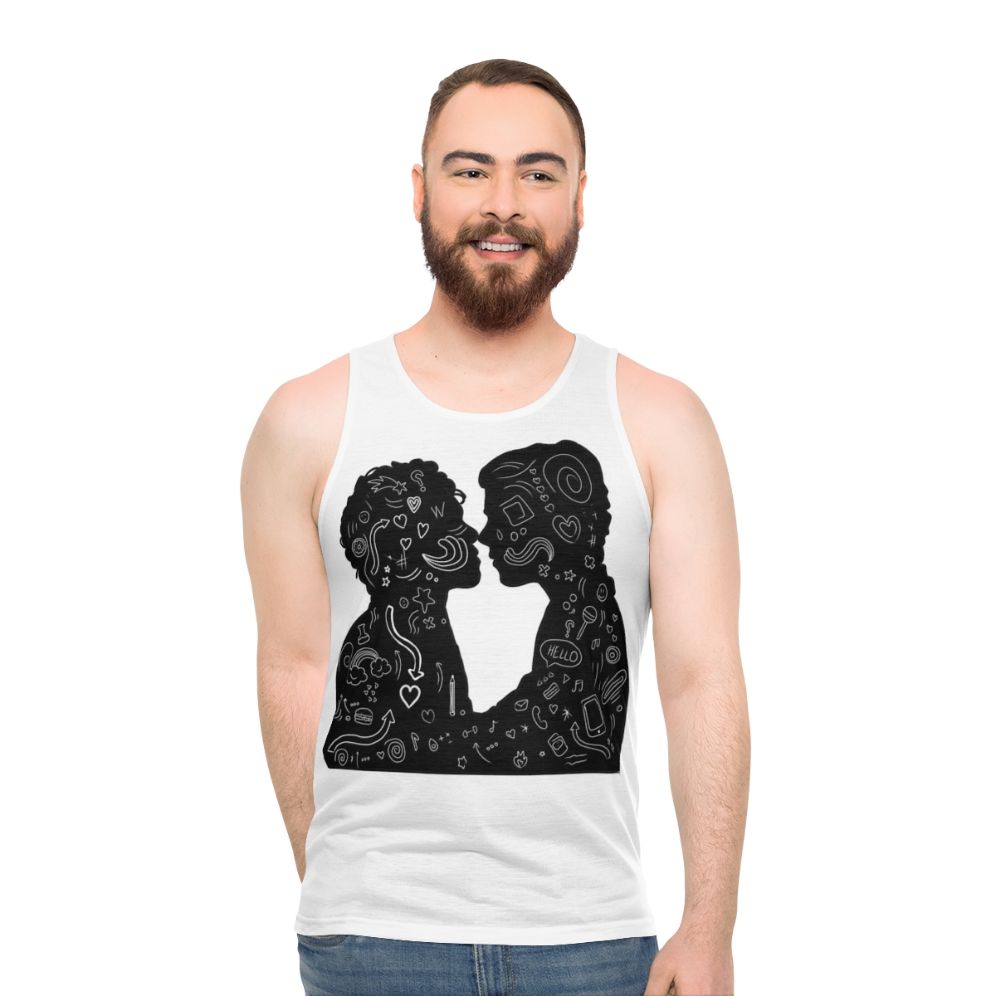 Unisex tank top featuring 'Best Friend' design inspired by Netflix series 'Young Royals'