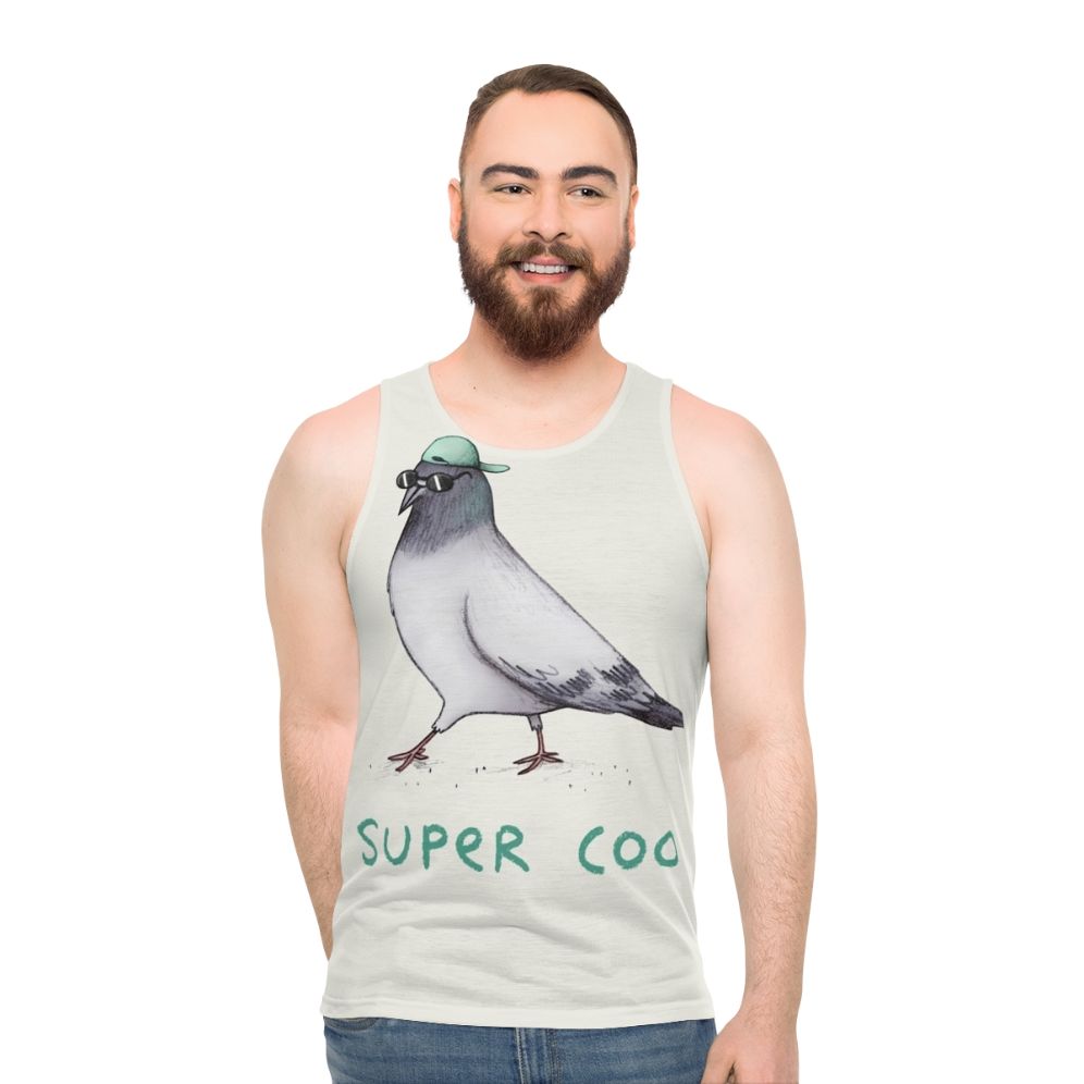 Unisex bird tank top with a super cool and kawaii design