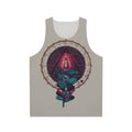 Unisex tank top with sacred geometry and arcane symbols