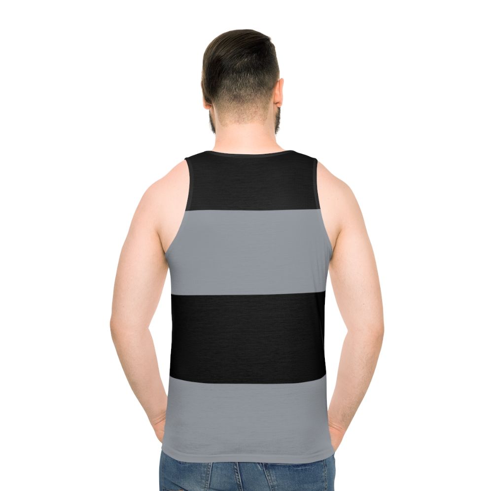 Unisex black and gray horizontal stripes tank top