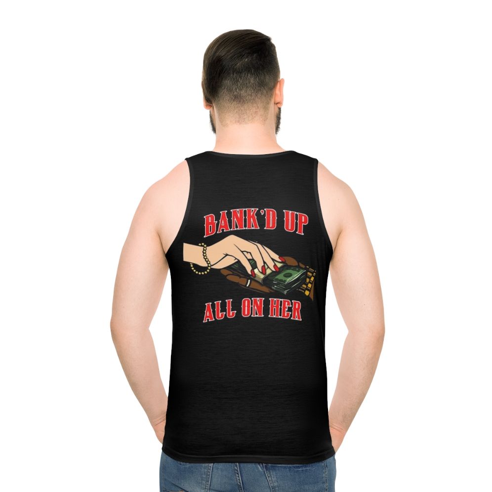 Unisex black and red tank top