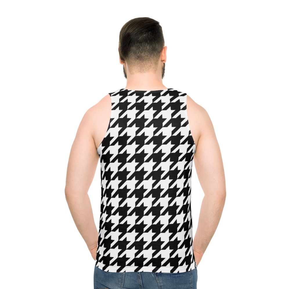 Unisex Black and White Houndstooth Tank Top