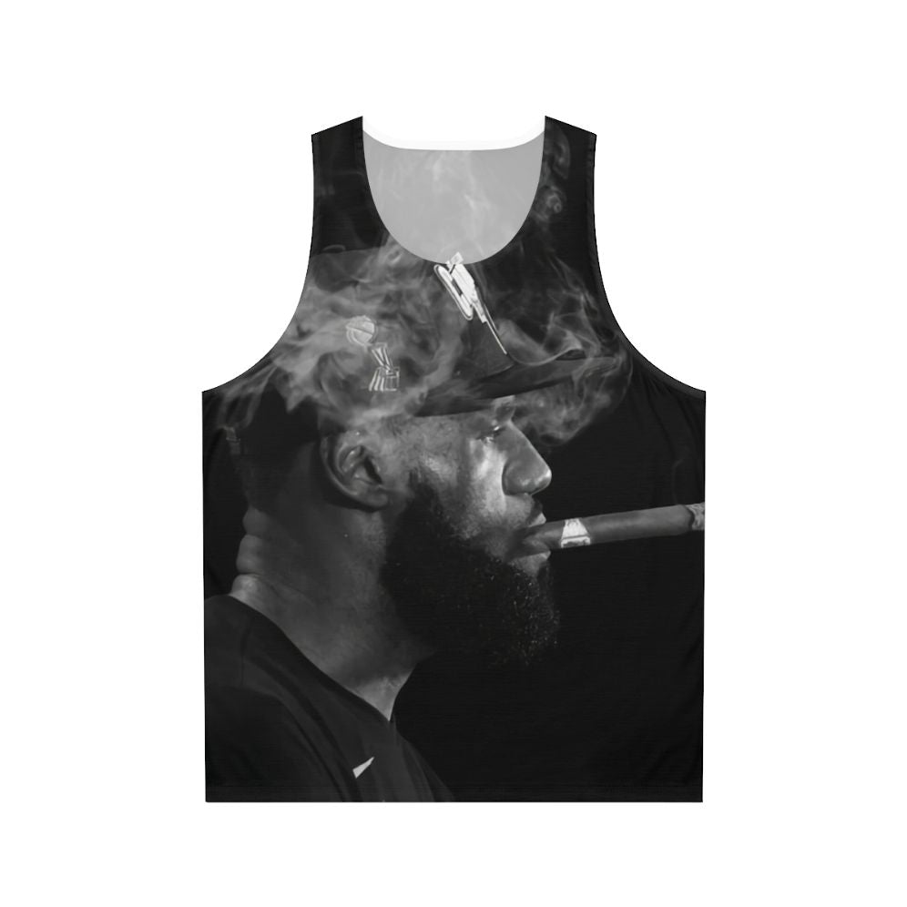 Unisex black and white smoking cigar tank top