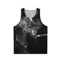 Unisex black and white smoking cigar tank top