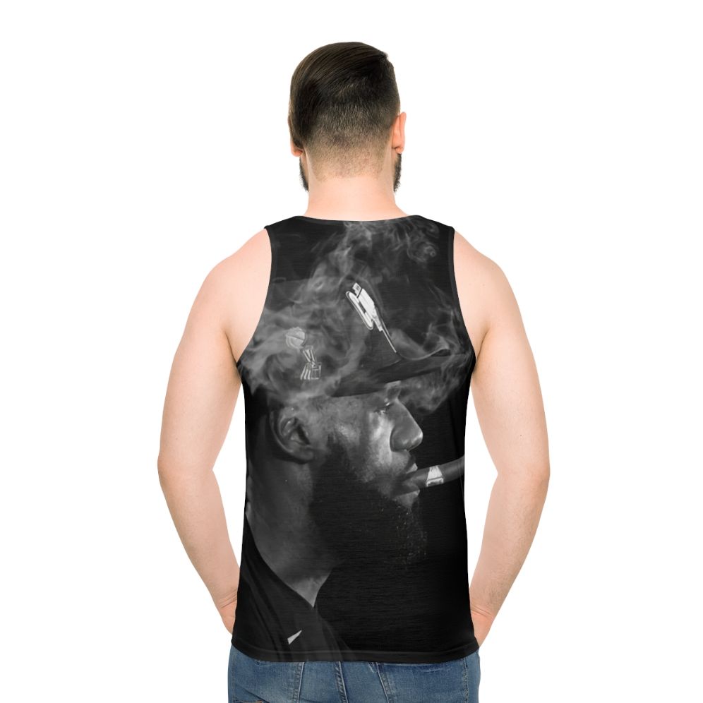 Unisex black and white smoking cigar tank top