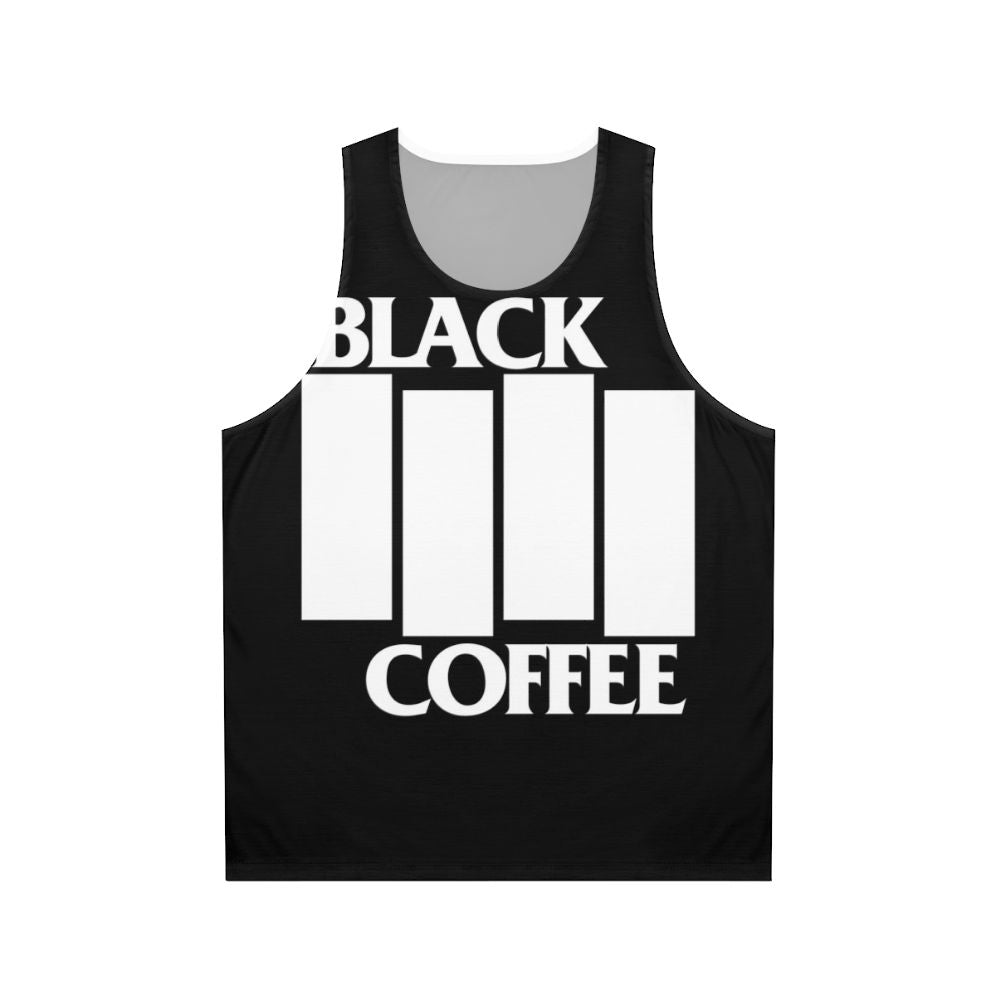 Unisex black coffee hardcore music tank top