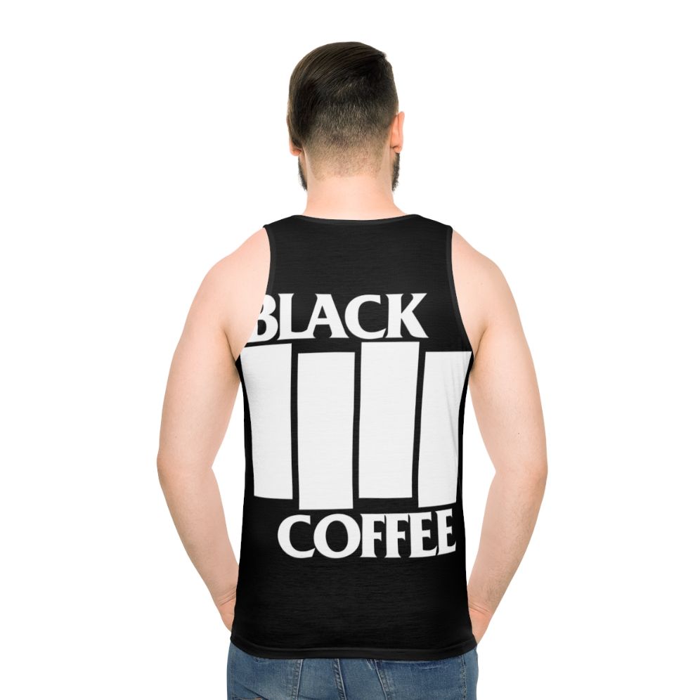 Unisex black coffee hardcore music tank top