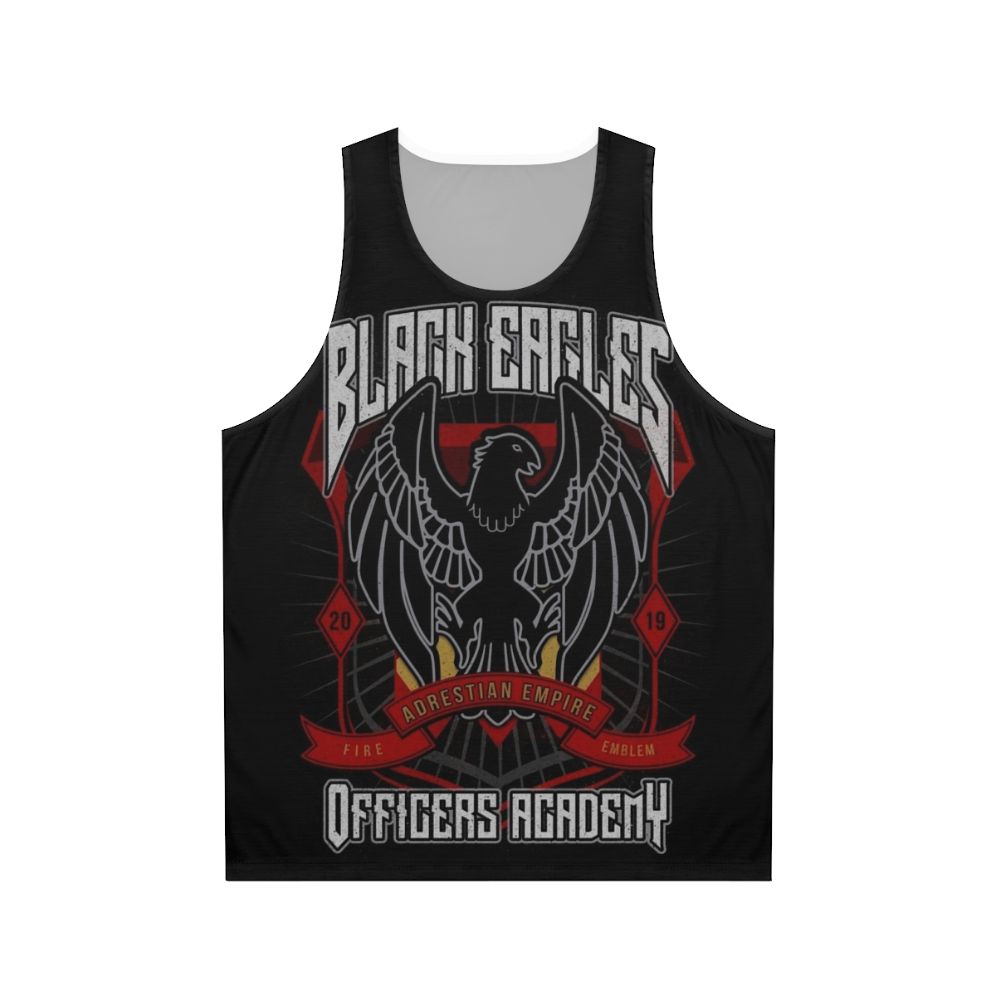 Unisex black tank top with the emblem of the Black Eagles House from Fire Emblem: Three Houses