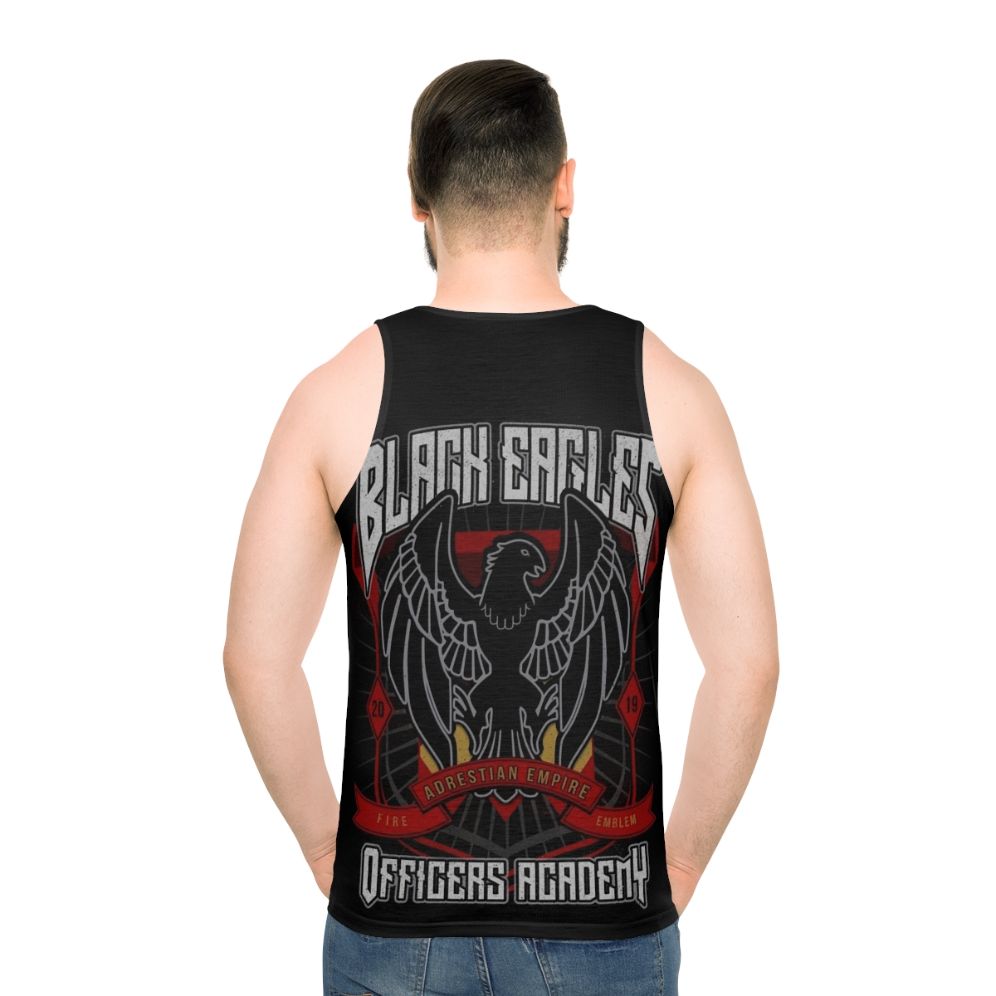 Unisex black tank top with the emblem of the Black Eagles House from Fire Emblem: Three Houses