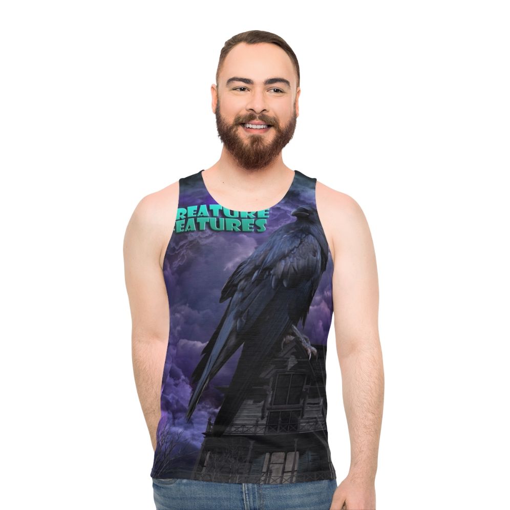 Unisex black graphic tank top