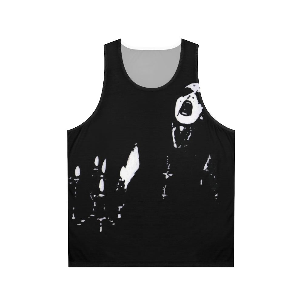 Unisex black metal tank top featuring the Darkthrone Transilvanian Hunger album cover