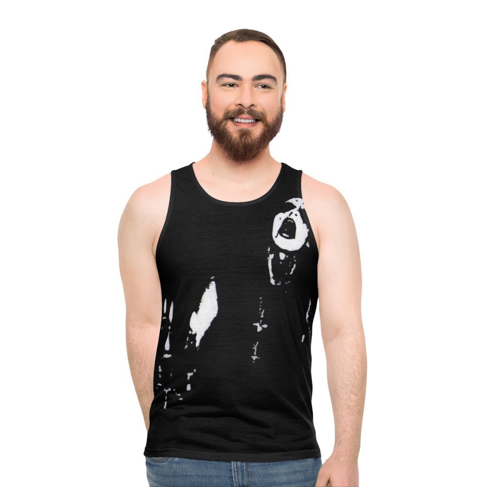 Unisex black metal tank top featuring the Darkthrone Transilvanian Hunger album cover