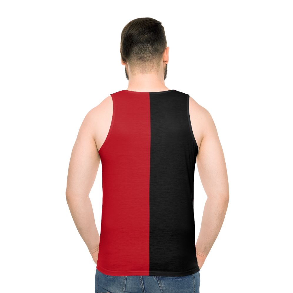 Unisex black and red graphic tank top
