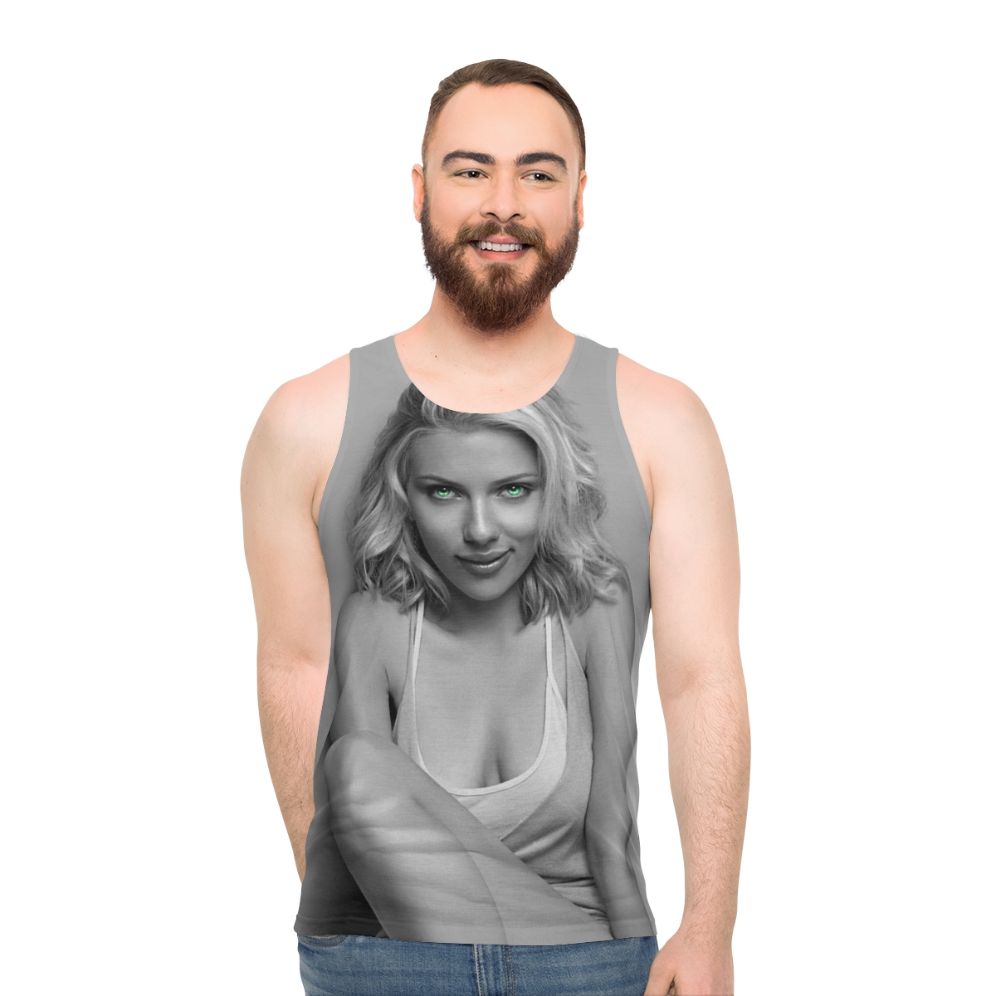 Unisex black tank top