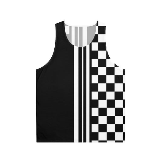 Unisex black and white ska inspired tank top