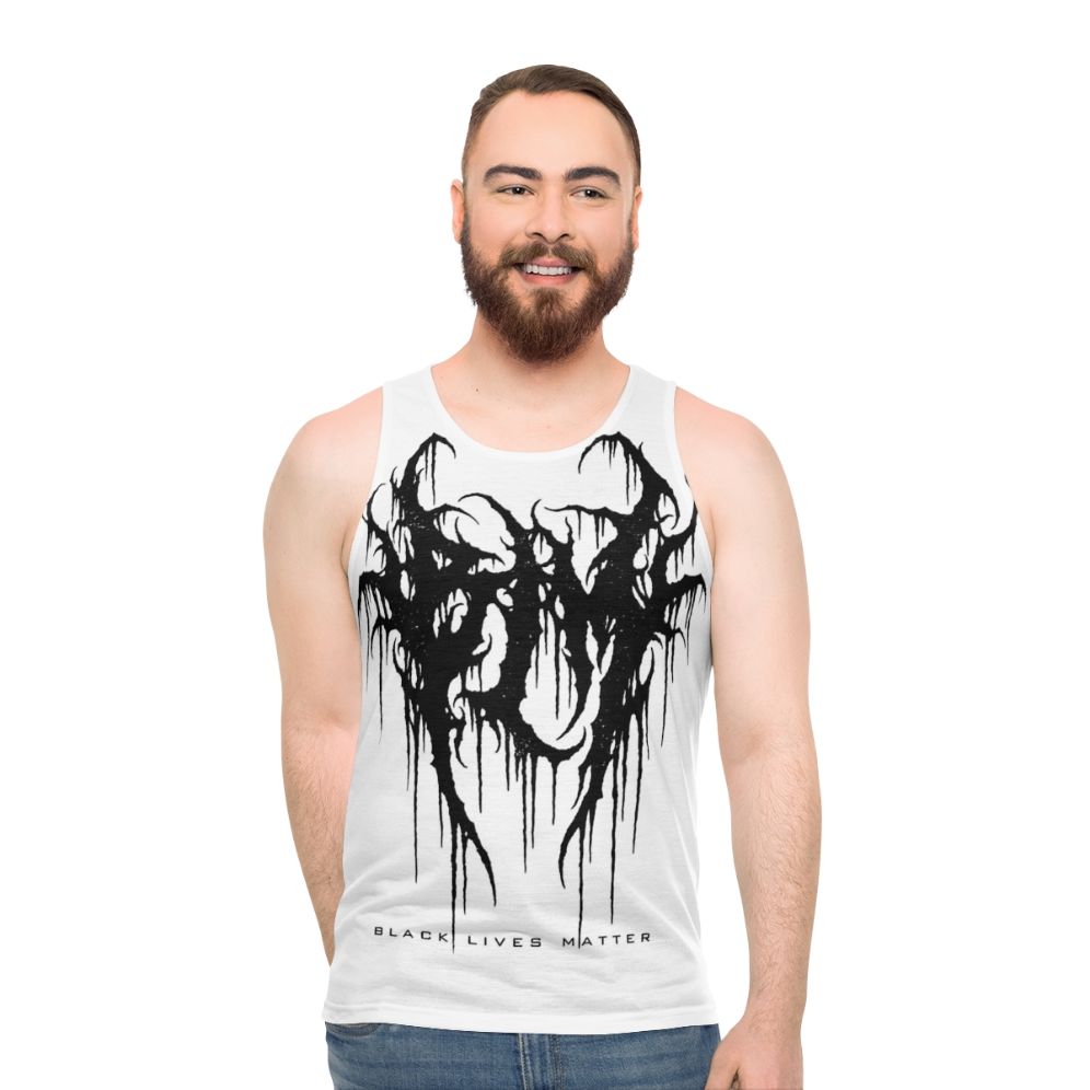 Unisex black lives matter tank top with George Floyd tribute design