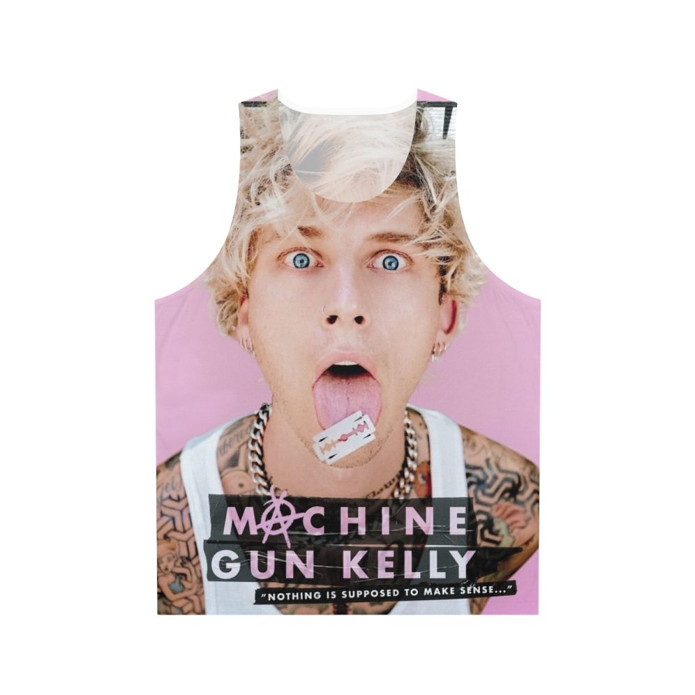 Unisex blonde rapper face print tank top