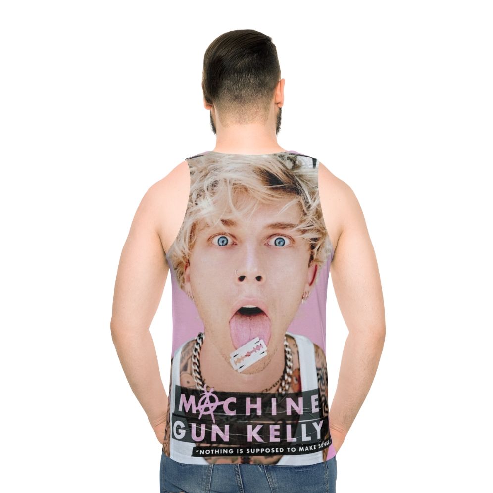 Unisex blonde rapper face print tank top