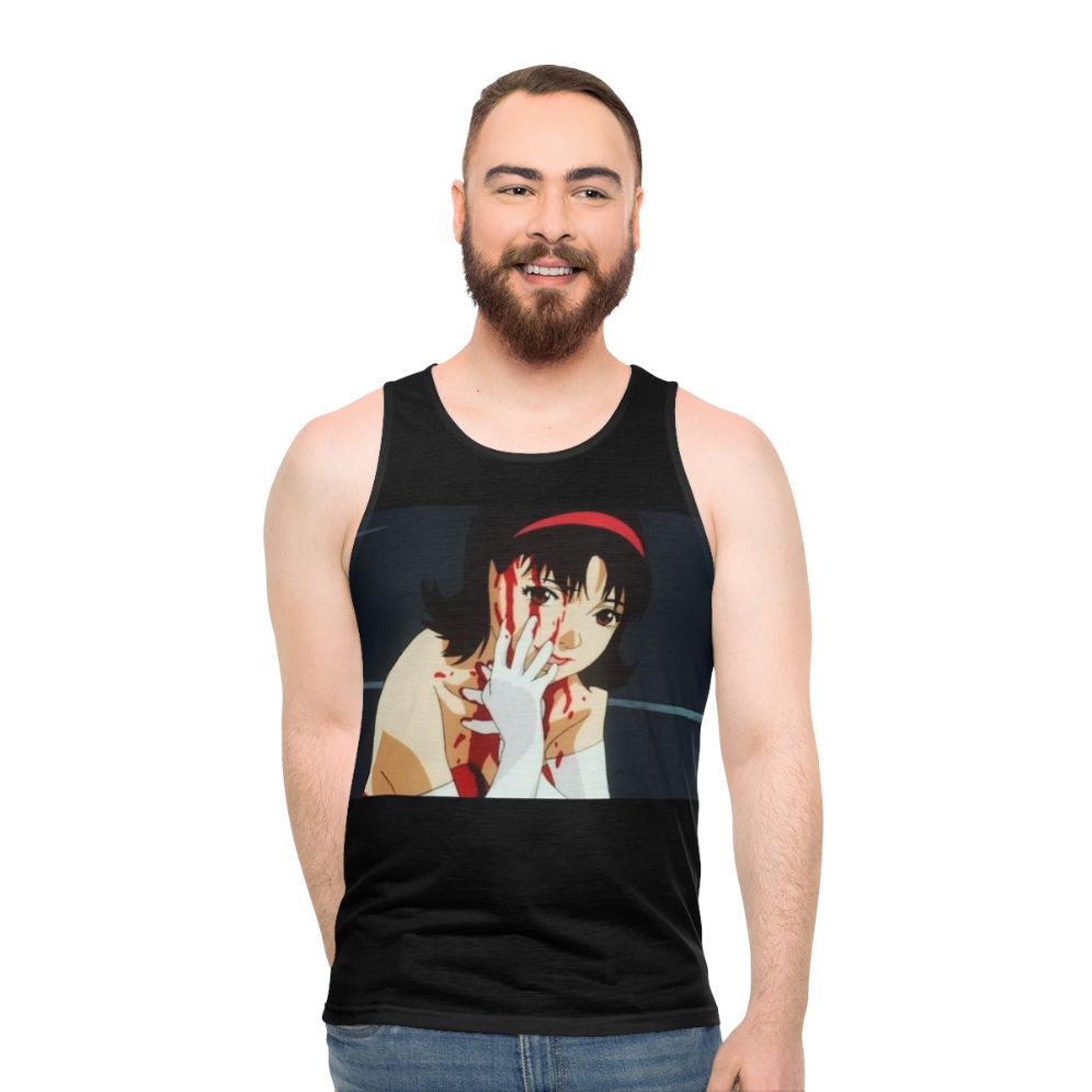 Unisex blue anime tank top