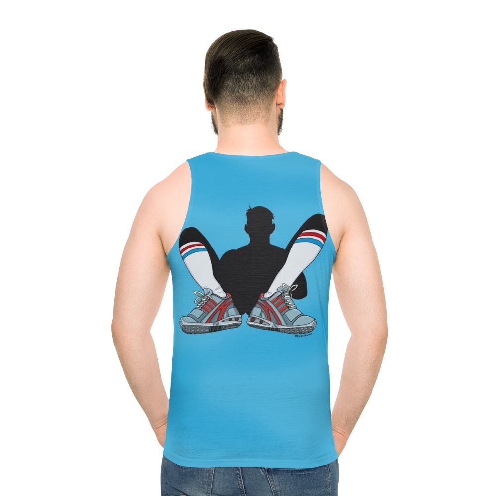 Unisex blue athletic tank top