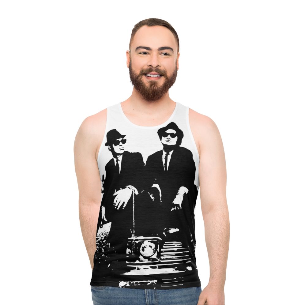 Unisex tank top inspired by the Blues Brothers and Ghostbusters movies