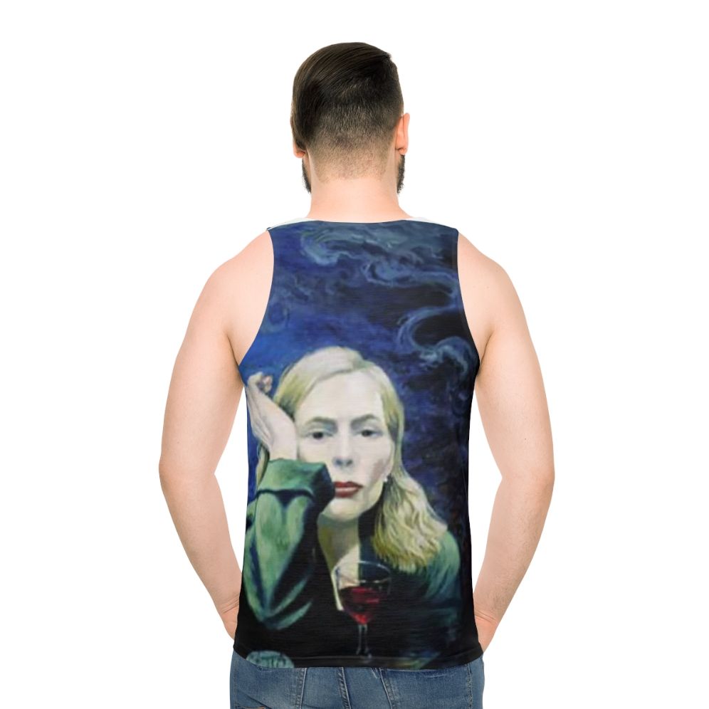 Unisex tank top featuring Joni Mitchell inspired "Both Sides Now" pop art design