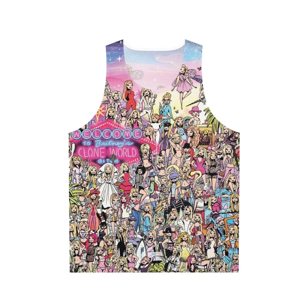 Unisex tank top featuring a pop culture portrait illustration of Britney Spears