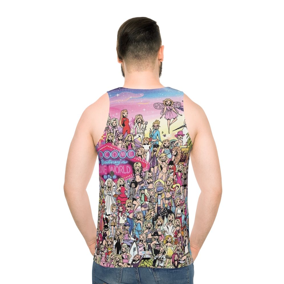 Unisex tank top featuring a pop culture portrait illustration of Britney Spears