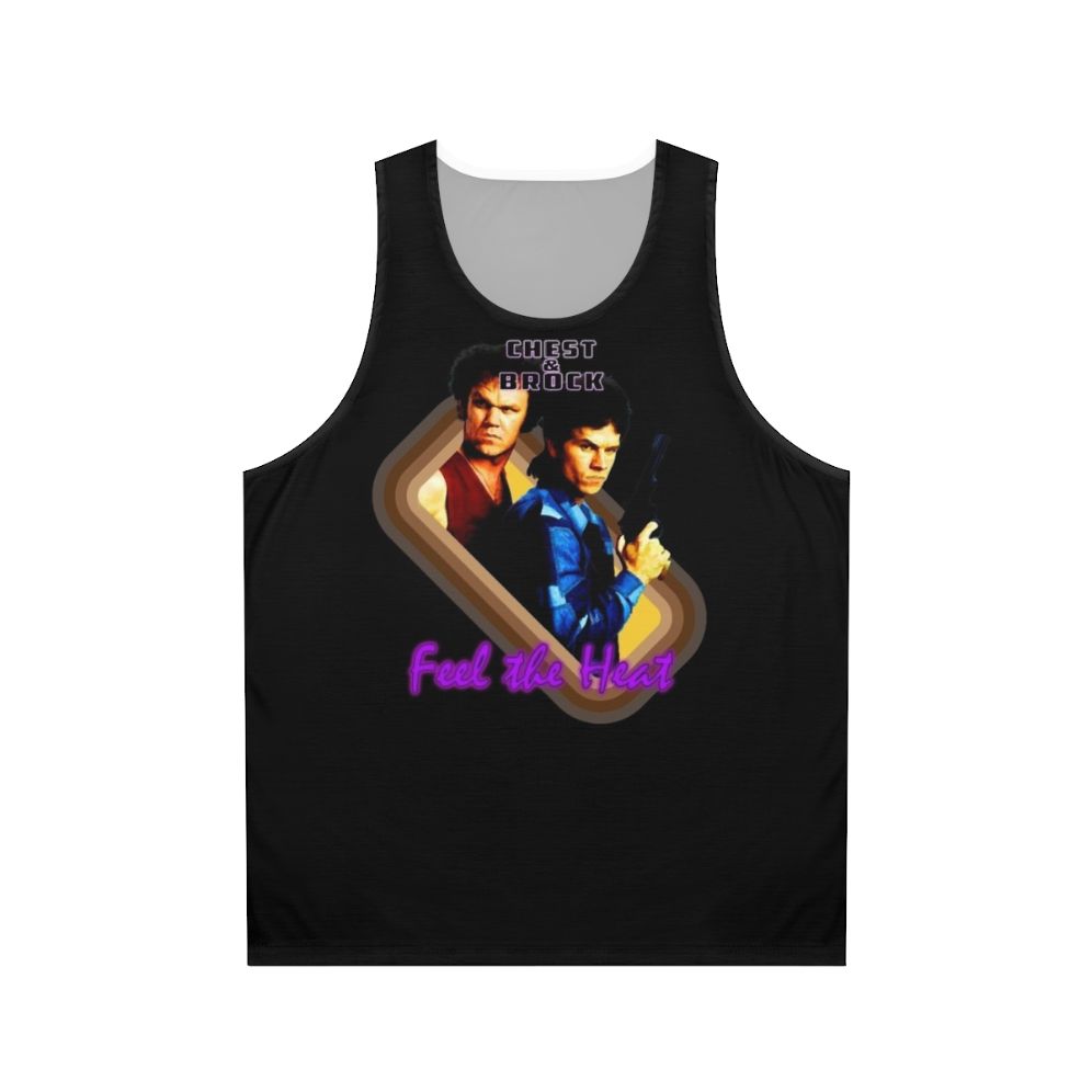 Unisex 'Brock and Chest Feel the Heat' movie parody tank top