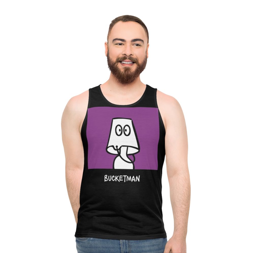 Unisex "Bucketman" superhero graphic tank top