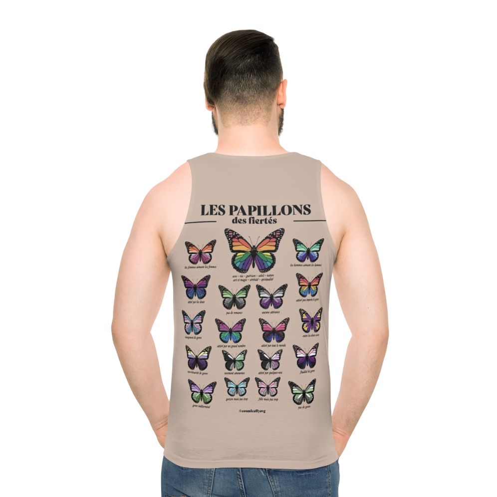 Unisex tank top with a butterfly design for LGBTQ+ pride