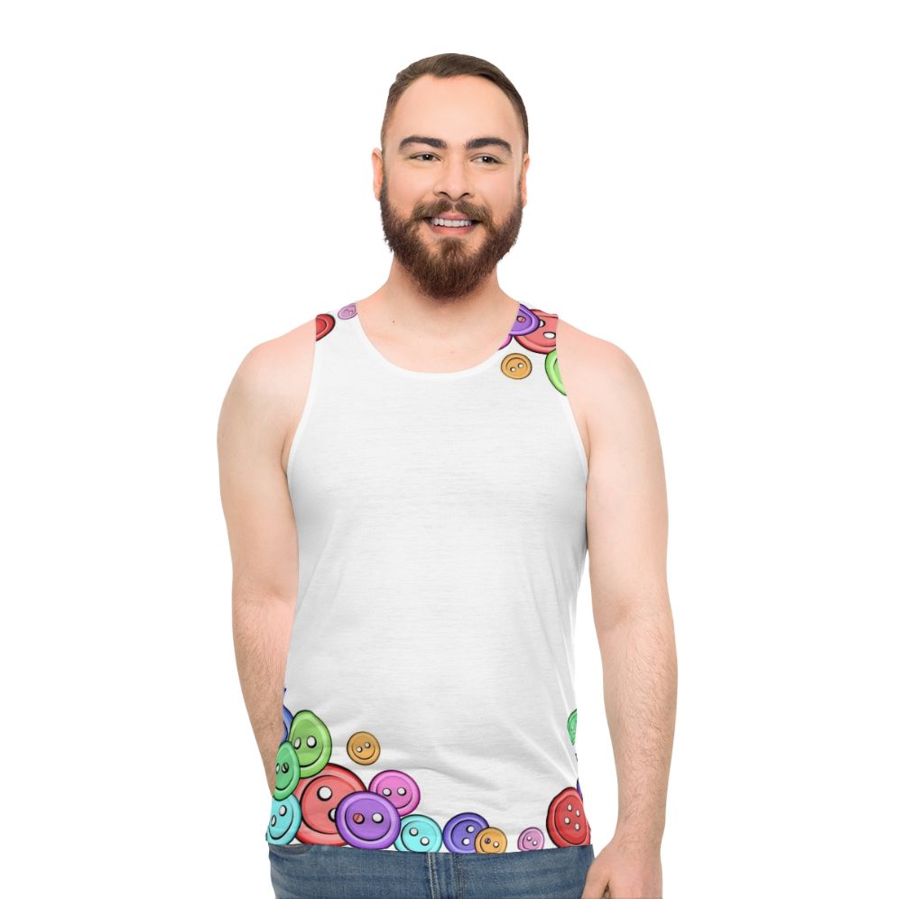 Unisex button frame hobbies sewing tank top
