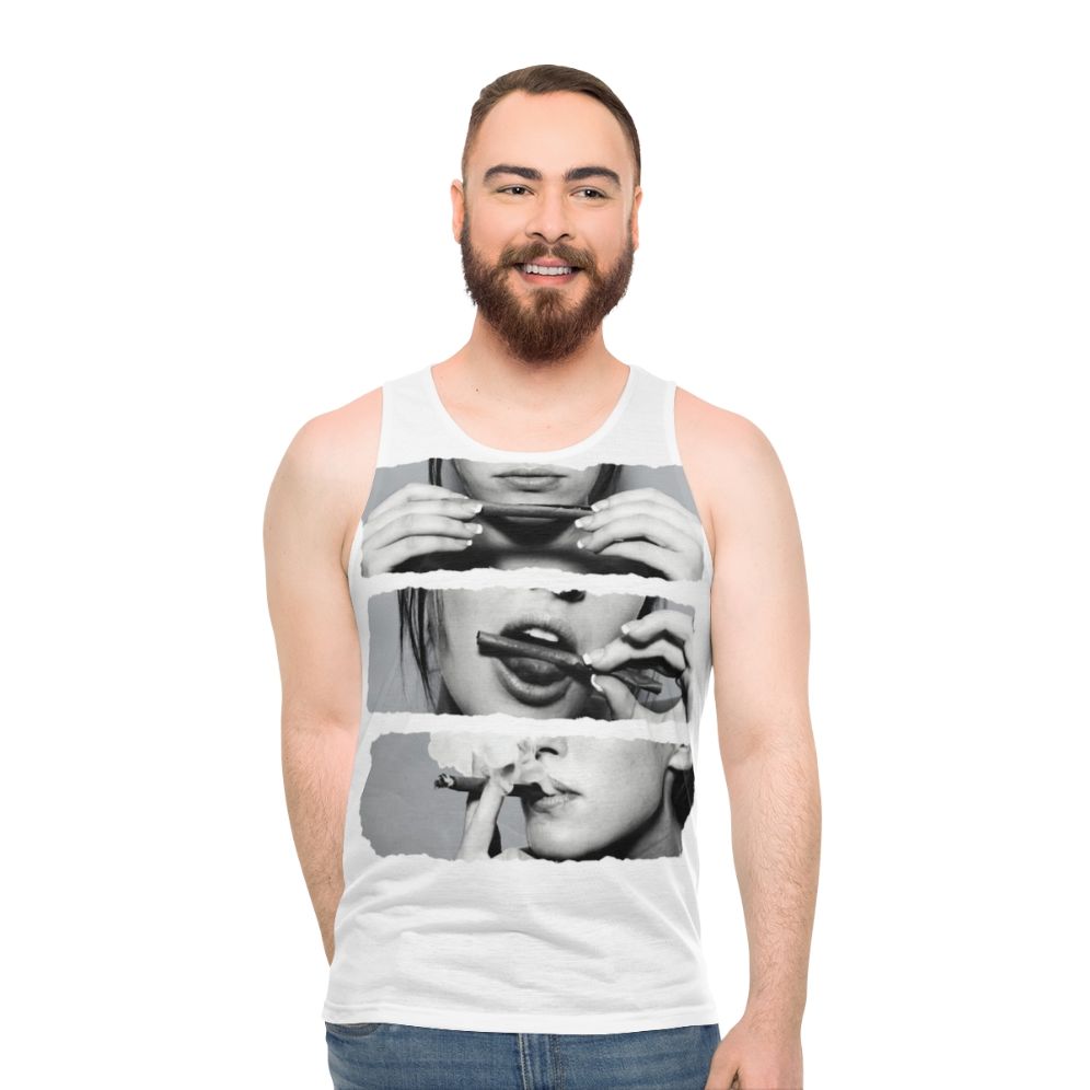 Unisex cannabis flower tank top