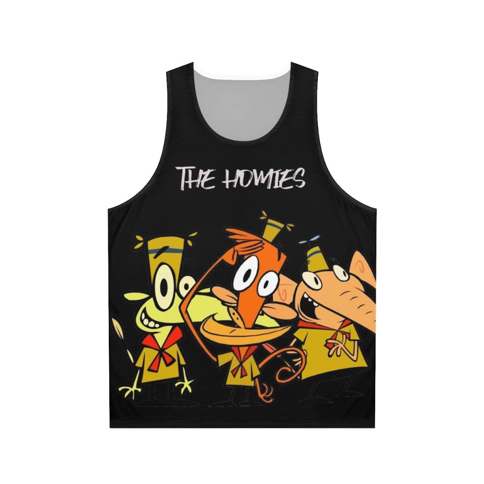Unisex Tank Top with Cartoon Characters for Outdoor Adventure