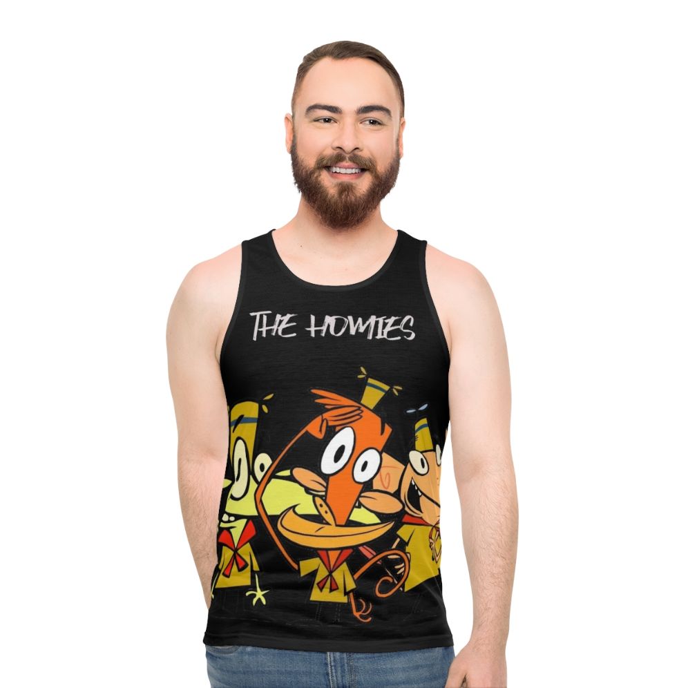 Unisex Tank Top with Cartoon Characters for Outdoor Adventure