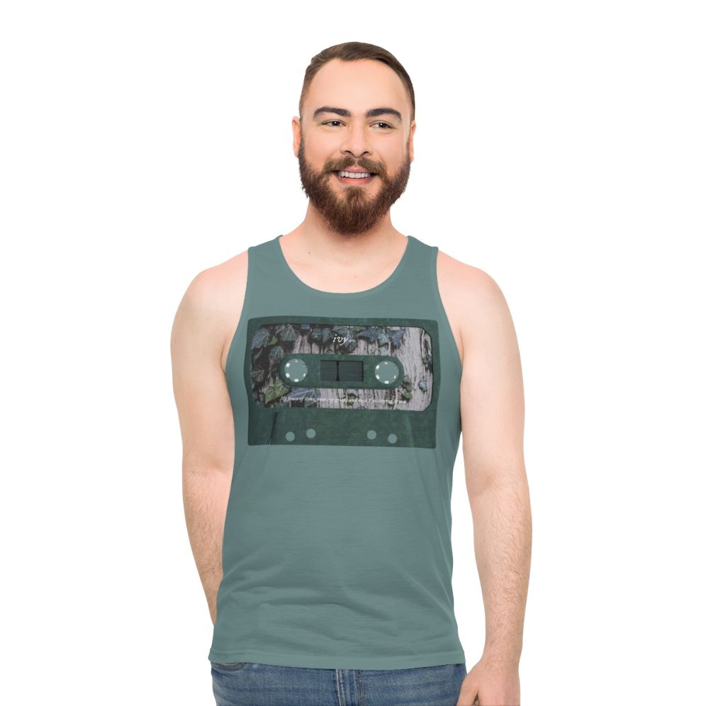 Unisex cassette tank top featuring nature-inspired design