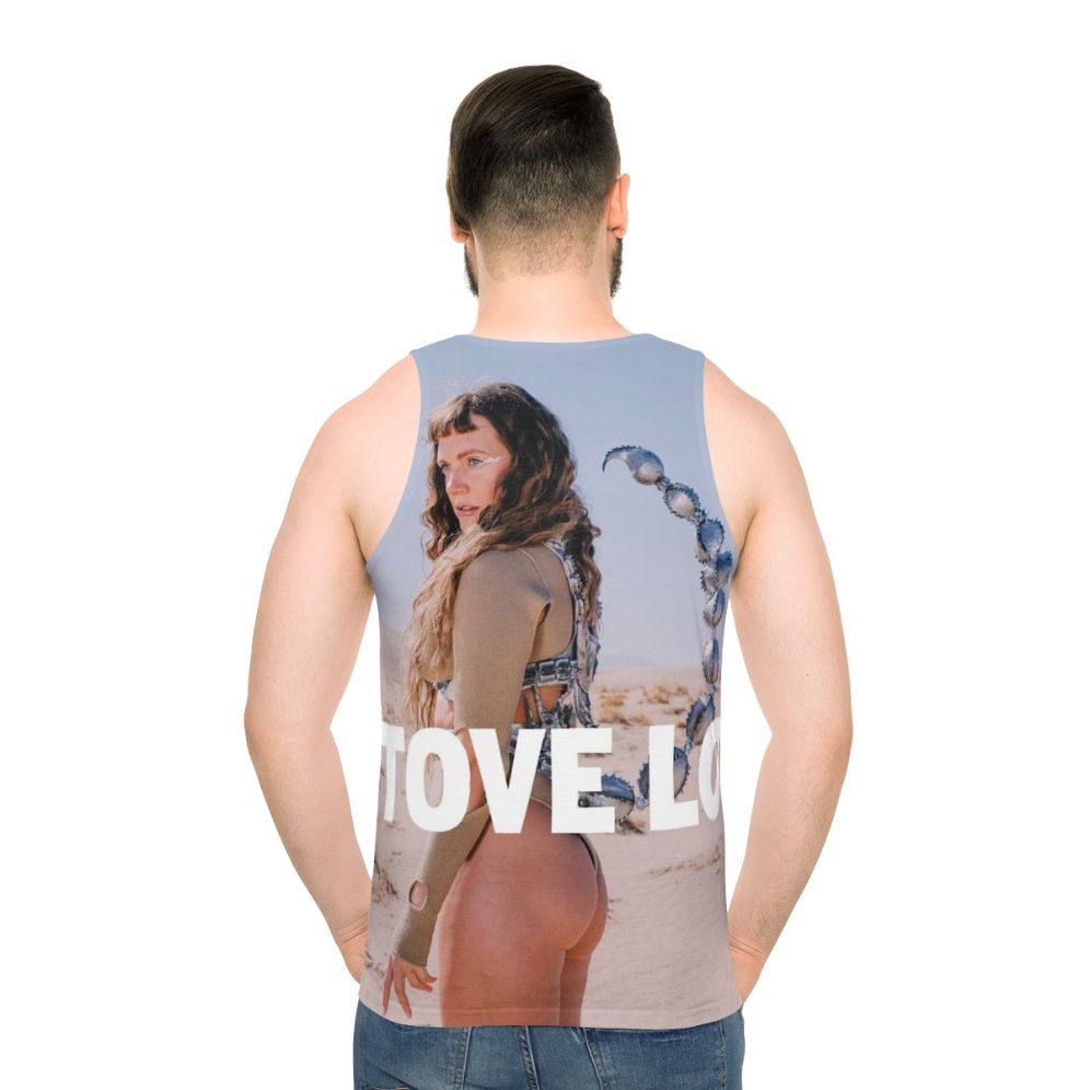Unisex cat tank top with a stylish kitty cat design, perfect for music lovers