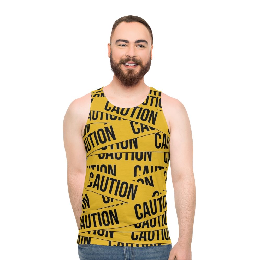 Unisex caution tank top