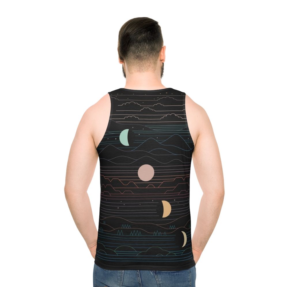 Unisex tank top with a celestial moon design