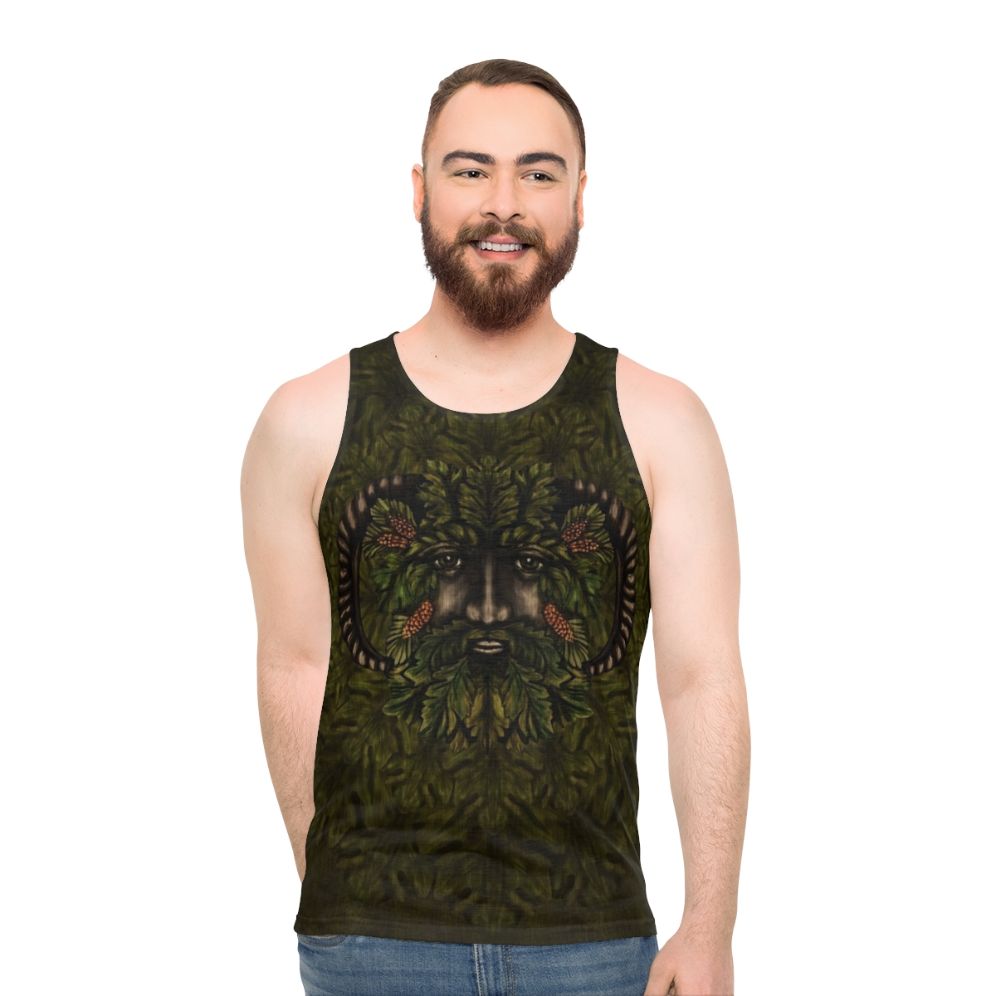 Unisex Celtic Green Man Pagan Tank Top