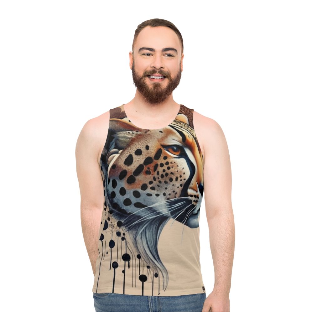 Unisex cheetah print tank top