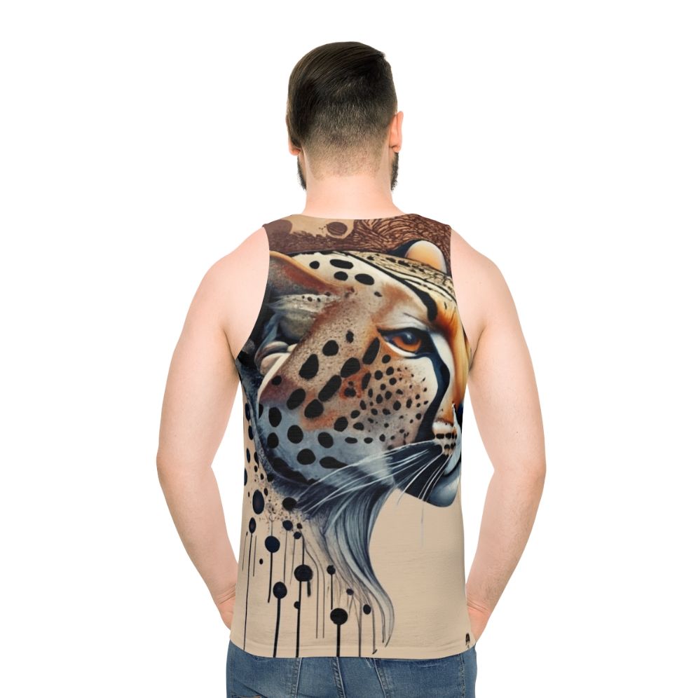 Unisex cheetah print tank top