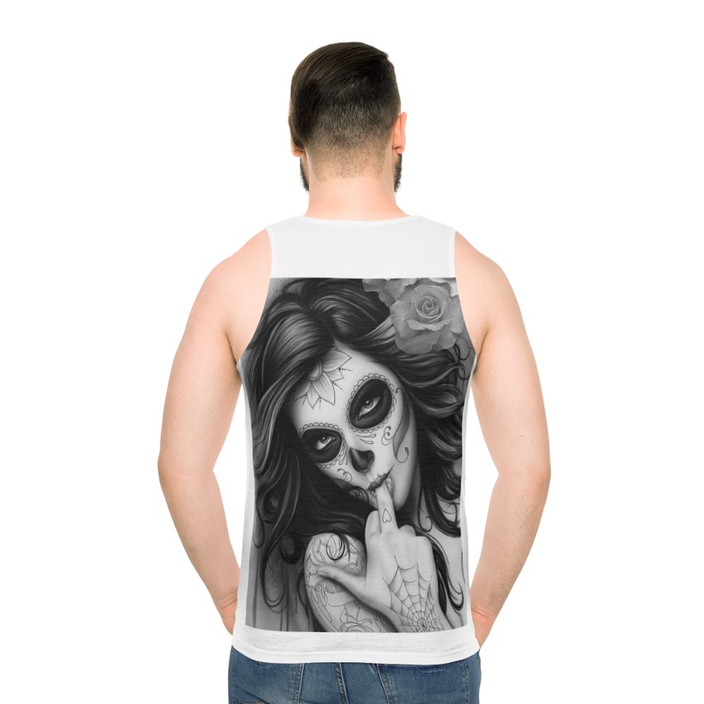 Unisex Chicano Style Tank Top with Skull Design
